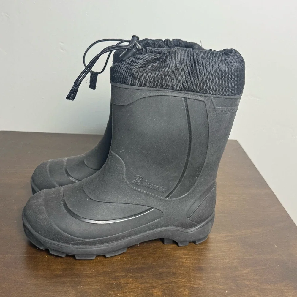 Kamik Snobuster 1 Winter Boot Youth 4 Black Snow Rain Waterproof Liner Insulated